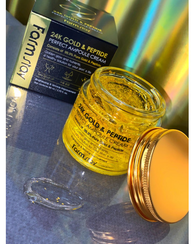 Ампульний крем із золотом та пептидамиFarmStay 24K Gold & Peptide Perfect Ampoule Cream 80мл