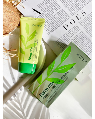 Захисний зволожувальний крем FarmStay Green Tea