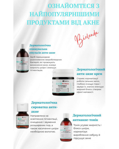 Набір для проблемної шкіри Bielenda Dr Medica Acne: емульсія, тонік, крем, сироватка