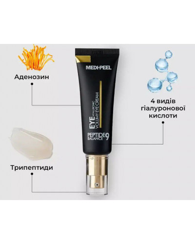 Омолоджуючий крем для шкіри навколо очей з пептидами Medi-Peel Peptide 9 Hyaluronic Volumy Eye Cream, 40 мл