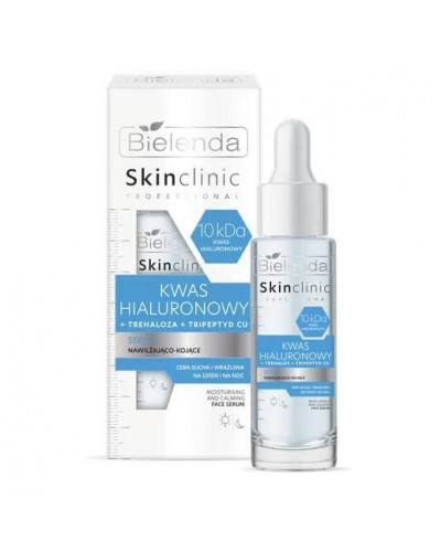 Зволожуюча та заспокійлива сироватка для обличчя SKIN CLINIC PROFESSIONAL HYALURONIC ACID Bielenda 30мл