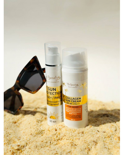 Сонцезахисний набір: крем для тіла та крем для обличчя Тор beauty SPF 50+ PA+++