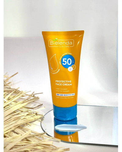 Сонцезахисний крем для сухої та чутливої шкіри SPF 50 Bielenda