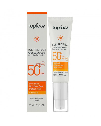 Сонцезахисний крем для обличчя SPF50+ TopFace Sun Protect Anti Shine Cream