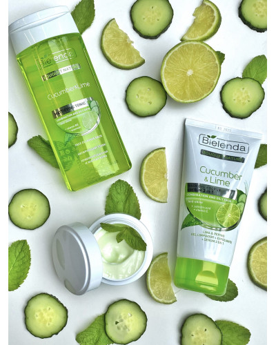 Матуючий тонік для обличчя з огірком і лаймом Bouquet Nature cucumber&lime Bielenda 200 мл
