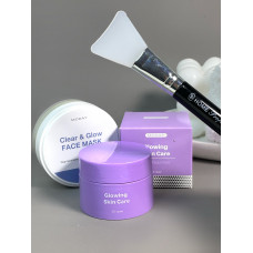 Набір MODAY: маска проти чорних цяток + маска Clear&Glow+пензлик для нанесення масок