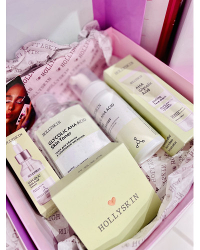 Набір косметики для догляду Hollyskin Glycolic AHA Acid Care Maxi Set