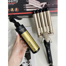 Набір термозахисту Top Beauty з аргановою олією і плойкою 5 хвиль Geemy