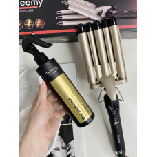 Набір термозахисту Top Beauty з аргановою олією і плойкою 5 хвиль Geemy