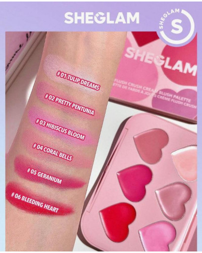Кремові рум'яна від Sheglam Flush Crush Cream Blush Pallette