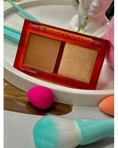 Бронзер і хайлайтер 2в1 для обличчя Pastel Profashion Bronzer & Highlighter Set Sun Kissed 02