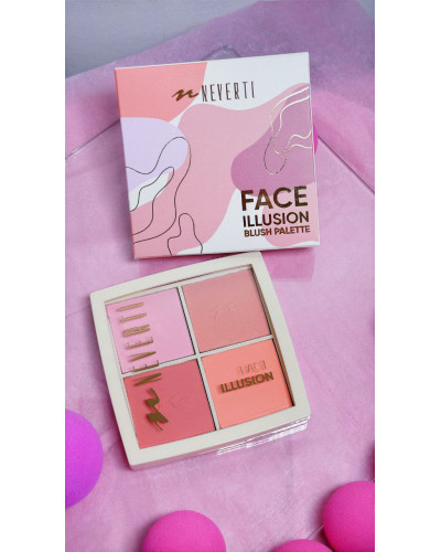 Палетка рум'ян Illusion Blush NEVERTI NP207