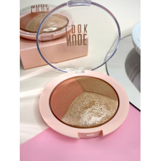 Палетка для скульптурування обличчя 3 в 1 Golden Rose Nude Look Baked Trio Face Powder