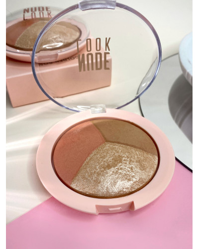 Палетка для скульптурування обличчя 3 в 1 Golden Rose Nude Look Baked Trio Face Powder