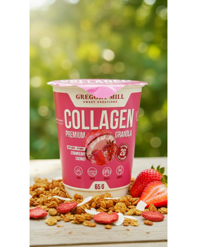 Колагенова гранола Полуниця-Кокос Gregory Mill Strawberry Coconut Collagen Premium Granola 600g