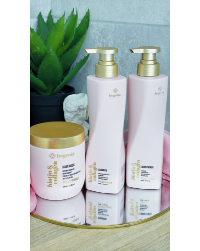 Набір для волосся BOGENIA Biotin & Collagen: шампунь, кондиціонер, маска