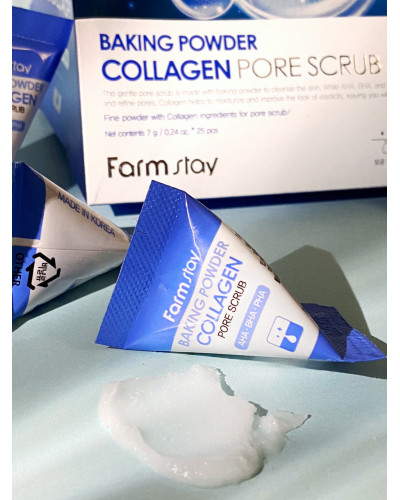 Содовий скраб для обличчя з гіалуроном Farmstay Baking Powder Hyaluronic Acid Pore Scrub