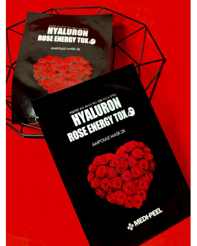 Тканинна маска детокс з екстрактом троянди. Medi Peel Hyaluron Rose Energy Tox