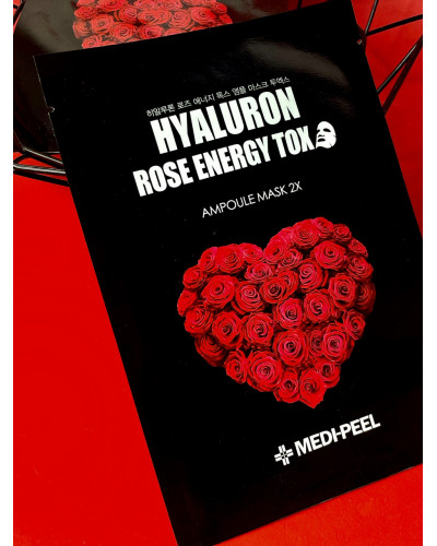 Тканинна маска детокс з екстрактом троянди. Medi Peel Hyaluron Rose Energy Tox