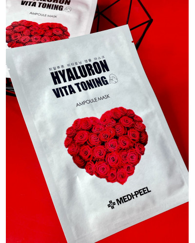 Тканина маска для вишукана Medi-Peel Hyaluron Vita Toning Ampoule Mask Sheet