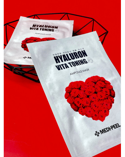 Тканина маска для вишукана Medi-Peel Hyaluron Vita Toning Ampoule Mask Sheet