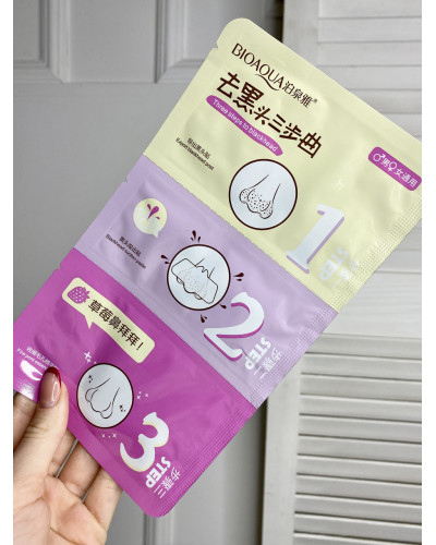 Маска від чорних точок Bioaqua Remove Black Heads 3-step Kit Pink