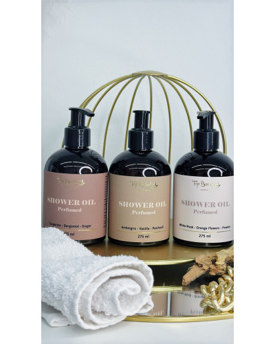 Парфумована олія для душу Top beauty perfumed shower oil 275 мл Білий мускус-квіти апельсина-пудра