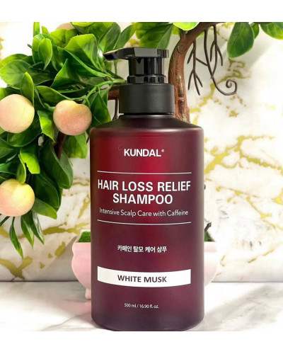 Шампунь для глибокого очищення волосся KUNDAL Shampoo Intensive with Caffeine White Musk, 500 мл