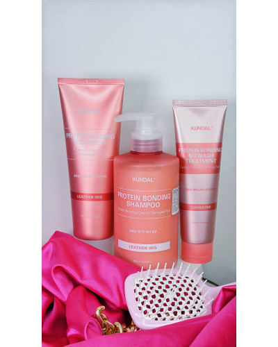 Шампунь для пошкодженого волосся "Мускусний Ірис" Kundal Protein Bonding Shampoo Leather Iris 500ml
