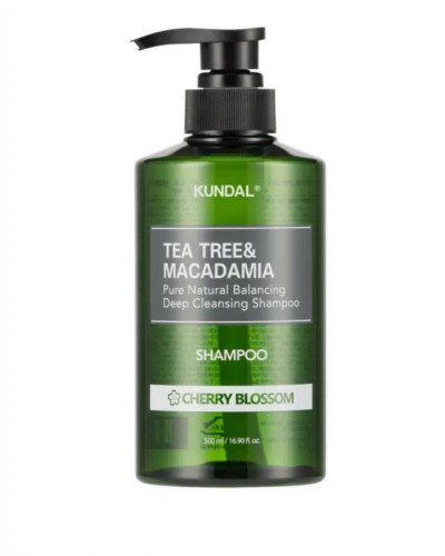Шампунь «Вишневий Колір», що балансує, Kundal Tea Tree & Macadamia Deep Cleansing Shampoo Cherry Blossom