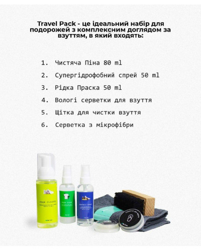 Набір для догляду за взуттям Travel Pack Beclean