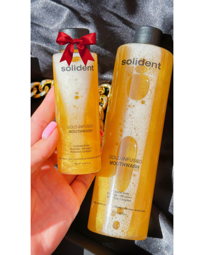 Ополіскувач для ротової порожнини Solident Gold-Infused Mouthwash із колоїдним золотом