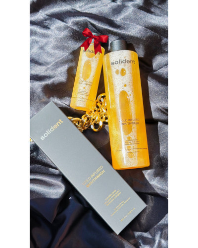 Ополіскувач для ротової порожнини Solident Gold-Infused Mouthwash із колоїдним золотом