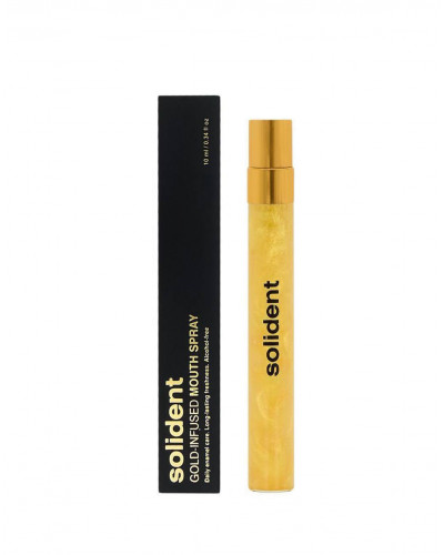 Освіжаючий спрей для порожнини рота Solident Gold-Infused Mouth Spray з колоїдним золотом