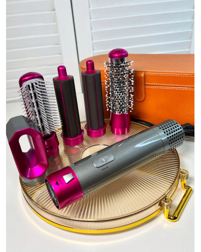 Фен стайлер Hair Brush Дайсон на мінімалках для сушіння, укладання, випрямлення та завивання волосся 5 в 1 з чохлом