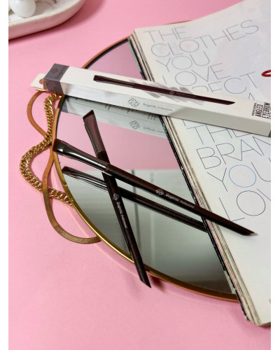 Пензель для макіяжу брів Bogenia Professional Angled Eyebrow Brush 015, синтетичний ворс (BG200)