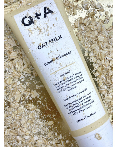 Очисний крем для обличчя з вівсяним молоком Q+A Oat Milk Cream Cleanser