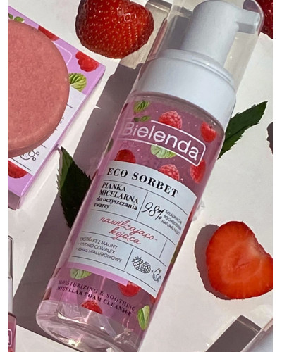 Пінка для вмивання обличчя з малиною Eсo sorbet Bielenda 150 мл