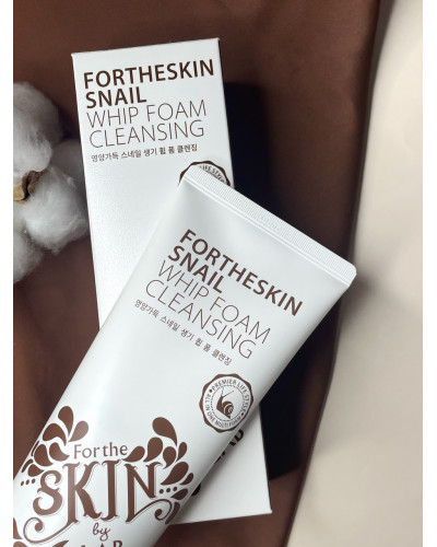 Пінка для вмивання обличчя з муцином равлика Fortheskin Snail Whip Foam Cleansing