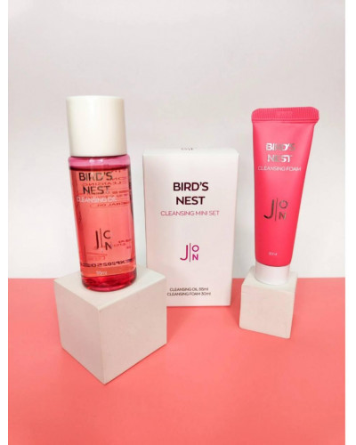 Набір для очищення обличчя: гідрофільна олія, пінка J:ON Bird's Nest Cleansing Mini Set
