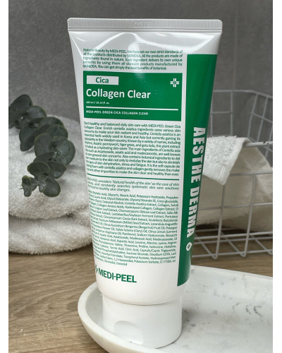 Заспокійлива пінка для обличчя з центелою та колагеном Medi-Peel Green Cica Collagen Clear 300 мл